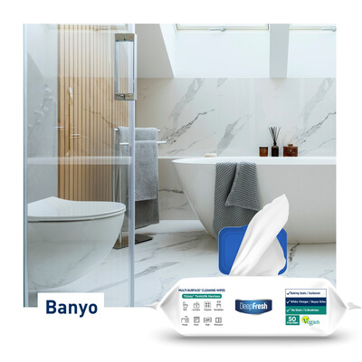 Deep Fresh İz Bırakmaz Yüzey Temizlik Havlusu Karbonat & Beyaz Sirke 50 Yaprak 9 Adet - Thumbnail