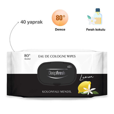 Deep Fresh Kolonyalı Islak Mendil Limon 40 Yaprak (2)