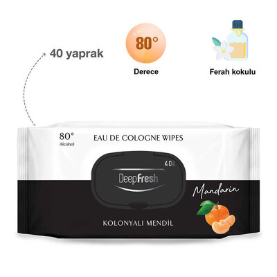 Deep Fresh Kolonyalı Islak Mendil Mandalina 40 Yaprak (2)