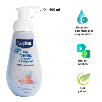 Deep Fresh Köpük Bebek Şampuanı Erkek 400 ml (2)
