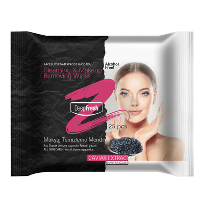 Deep Fresh Makyaj Temizleme Mendili Havyar Özü 25 Yaprak (1)