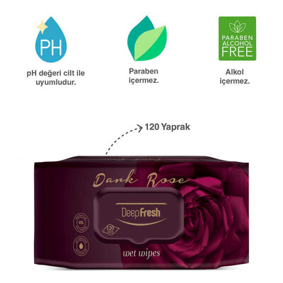 Deep Fresh Oriental Islak Mendil Darkrose 120 Yaprak - Thumbnail