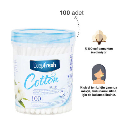Deep Fresh - Deep Fresh Pamuklu Kulak Temizleme Çubuğu 100 Adet (1)