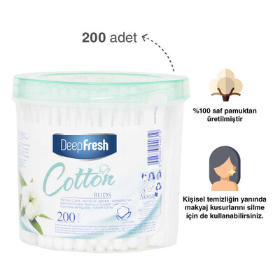 Deep Fresh - Deep Fresh Pamuklu Kulak Temizleme Çubuğu 200 Adet (1)