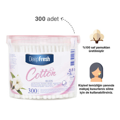 Deep Fresh - Deep Fresh Pamuklu Kulak Temizleme Çubuğu 300 Adet (1)