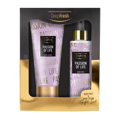 Deep Fresh Passion of Life Kutulu Hediye Seti Vücut Spreyi 200 ml ve Vücut Losyonu 200 ml (1)