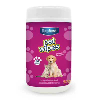 Deep Fresh - Deep Fresh Pet Temizleme Mendili Kutulu 80 Yaprak