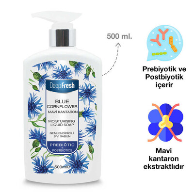 Deep Fresh Prebiyotik Nemlendirici Sıvı Sabun Mavi Kantaron 500 ml - Thumbnail