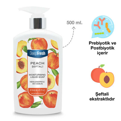Deep Fresh Prebiyotik Nemlendirici Sıvı Sabun Şeftali 500 ml - Thumbnail