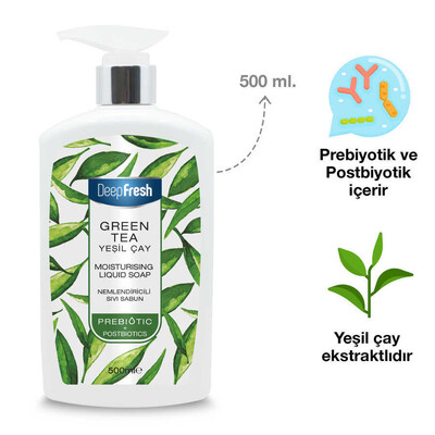 Deep Fresh Prebiyotik Nemlendirici Sıvı Sabun Yeşilçay 500 ml - Thumbnail
