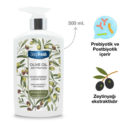 Deep Fresh - Deep Fresh Prebiyotik Nemlendirici Sıvı Sabun Zeytinyağı 500 ml (1)