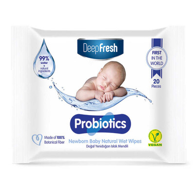 Deep Fresh Probiyotik Doğal Yenidoğan Cep Islak Mendili 20 Yaprak (1)