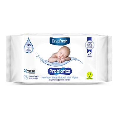 Deep Fresh Probiyotik Doğal Yenidoğan Islak Mendil 40 Yaprak (1)