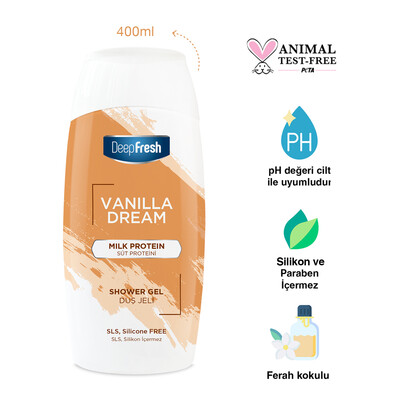 Deep Fresh Vanilla Dream Duş Jeli Süt Proteini 400ml - Thumbnail