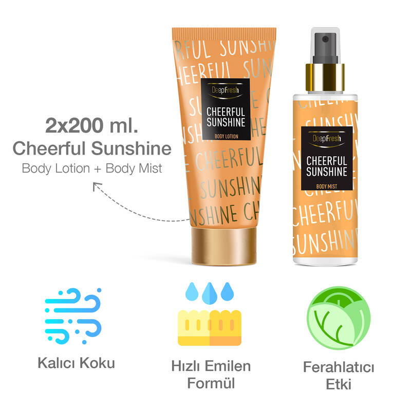 Deep Fresh Vücut Spreyi 200 ml ve Vücut Losyonu 200 ml Cheerful Sunshine