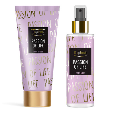 Deep Fresh - Deep Fresh Vücut Spreyi 200 ml ve Vücut Losyonu 200 ml Passion of Life