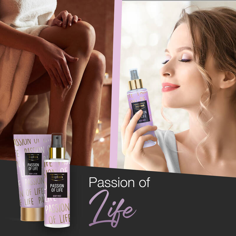 Deep Fresh Vücut Spreyi 200 ml ve Vücut Losyonu 200 ml Passion of Life