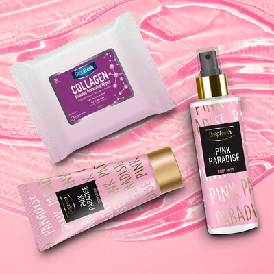 Deep Fresh Vücut Spreyi & Losyonu Pink Paradise & Makyaj Temizleme Mendil 25 Adet - Thumbnail
