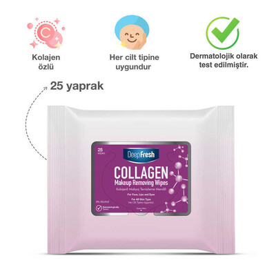 DeepFresh Kolajenli Makyaj Islak Mendil 25 Yaprak (2)