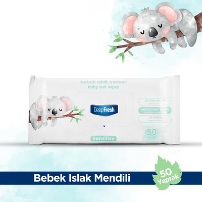 Deep Fresh - DeepFresh Sensitive Bebek Islak Mendil 50 Yaprak