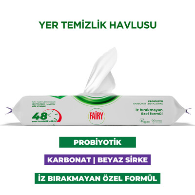 Fairy Çok Amaçlı Mop Uyumlu Yer Temizlik Havlusu 50 Yaprak | Lavanta Yağlı | Beyaz Sirke & Karbonat - Thumbnail