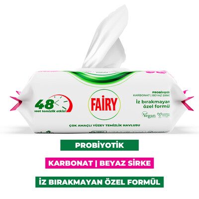 Fairy Çok Amaçlı Yüzey Temizlik Havlusu 100 Yaprak 6 Adet | Lilyum Çiçeği | Beyaz Sirke Karbonat - Thumbnail