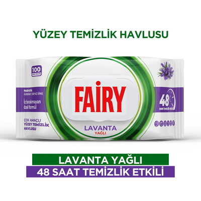 Fairy - Fairy Çok Amaçlı Yüzey Temizlik Havlusu 100 Yaprak | Lavanta Yağlı | Beyaz Sirke & Karbonat