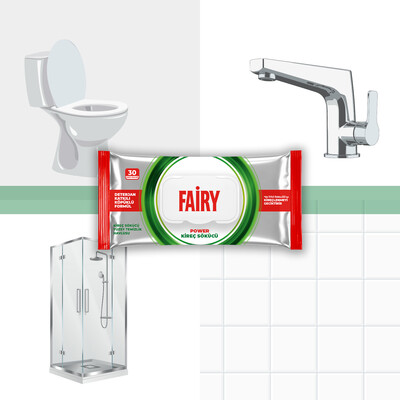 Fairy Power Kireç Sökücü Yüzey Temizlik Havlusu 30 Yaprak | Deterjan Katkılı Köpüklü Formül - Thumbnail