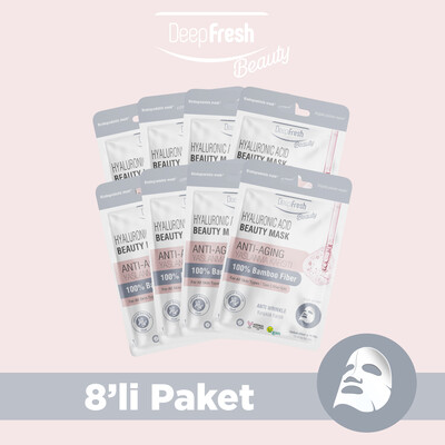 Deep Fresh - Kırışıklık Karşıtı Kağıt Maske 8 Adet | Hyaluronic Acid | Yaşlanma Karşıtı