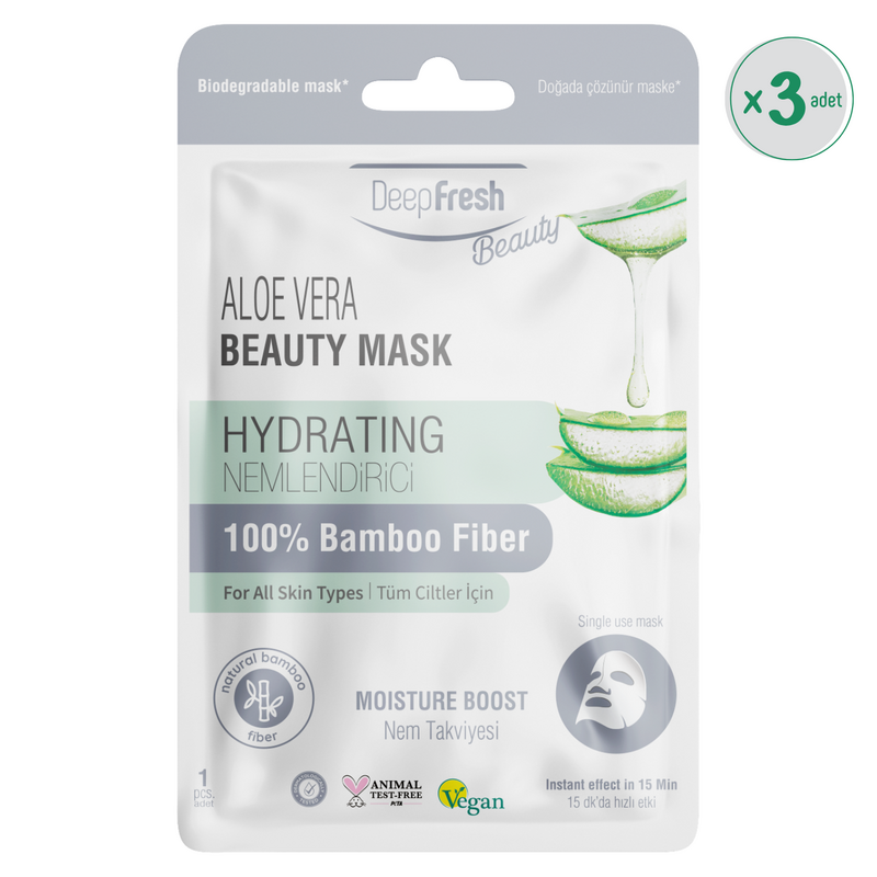 Nemlendirici Kağıt Maske 3 Adet | Aloe Vera | Nem Takviyesi