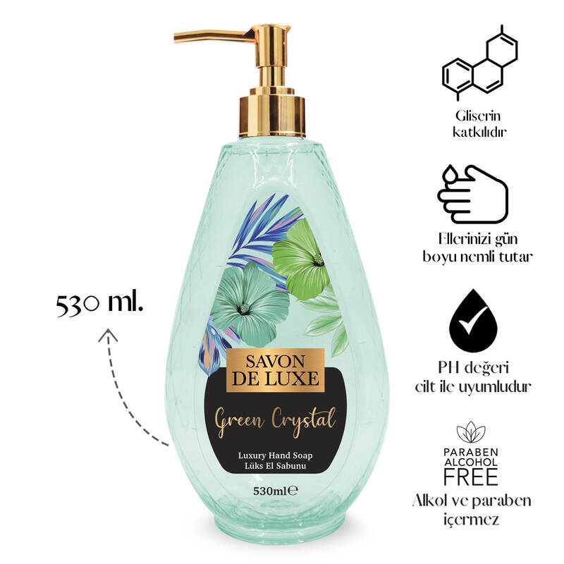 Savon De Luxe Crystal Line Luxury Green Crystal Sıvı Sabun 530 ml