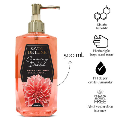 Savon De Luxe Luxury Floral Charming Dahlia Sıvı Sabun 500 ml (2)