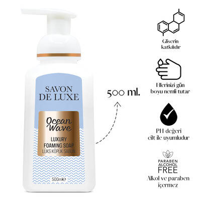 Savon De Luxe Purity Ocean Wave Luxury Köpük Sıvı Sabun 500 ml (2)