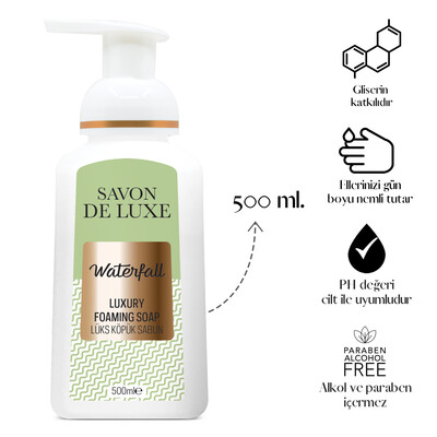 Savon De Luxe - Savon De Luxe Purity Waterfall Luxury Köpük Sıvı Sabun 500 ml (1)