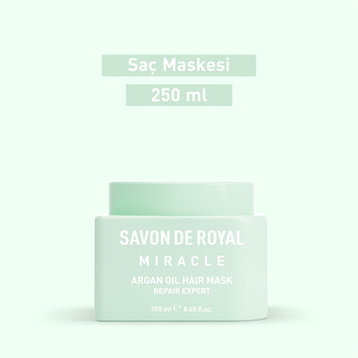 Savon De Royal - Argan Yağı İçeren - Boyalı & Yıpranmış Saçlar İçin Onarım Uzmanı Saç Maskesi 250 ml - Thumbnail