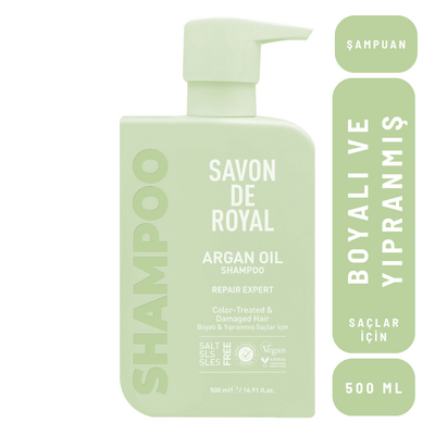 Savon De Royal - Savon De Royal - Argan Yağı İçeren - Boyalı & Yıpranmış Saçlar İçin Onarım Uzmanı Şampuan 500 ml