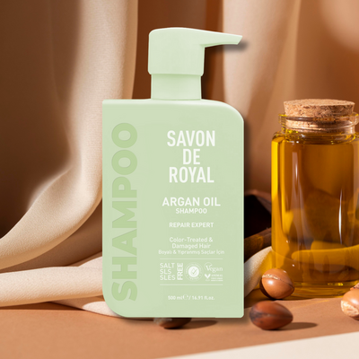 Savon De Royal - Argan Yağı İçeren - Boyalı & Yıpranmış Saçlar İçin Onarım Uzmanı Şampuan 500 ml - Thumbnail