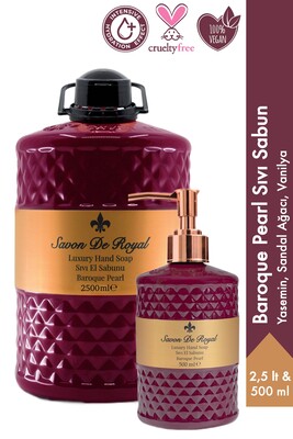 Savon De Royal - Savon De Royal Baroque Pearl Luxury Sıvı Sabun 2,5 lt & 500 ml | Yasemin, Sandal, Vanilya | Vegan, Nemlendirici