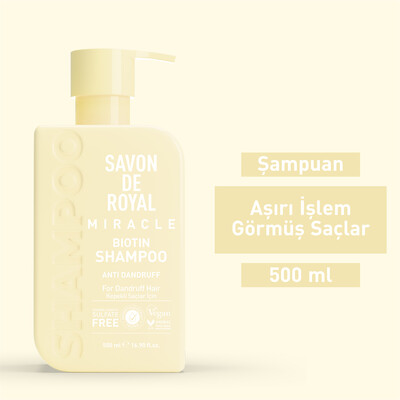 Savon De Royal - Biotin İçeren - Aşırı İşlem Görmüş Saçlar İçin Onarım Etkili Şampuan 500 ml - Thumbnail