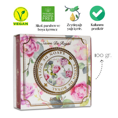 Savon De Royal Bitkisel Katı Sabun Gül 100 gr (3)