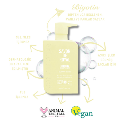 Savon De Royal Biyotin İçeren Aşırı İşlem Görmüş Saçlar İçin Onarım Etkili Saç Kremi 500 ml 2 adet - Thumbnail