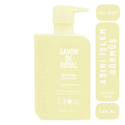 Savon De Royal - Savon De Royal - Biyotin İçeren - Aşırı İşlem Görmüş Saçlar İçin Onarım Etkili Saç Kremi 500 ml