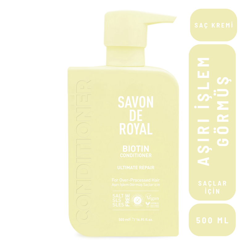 Savon De Royal - Biyotin İçeren - Aşırı İşlem Görmüş Saçlar İçin Onarım Etkili Saç Kremi 500 ml