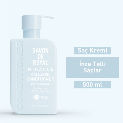 Savon De Royal - Kolajen İçeren - İnce Telli Saçlar İçin Canlandırıcı Etkili Saç Kremi 500 ml - Thumbnail