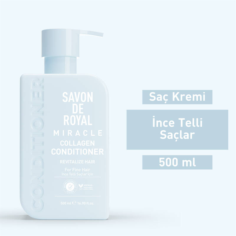 Savon De Royal - Kolajen İçeren - İnce Telli Saçlar İçin Canlandırıcı Etkili Saç Kremi 500 ml