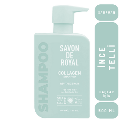 Savon De Royal - Savon De Royal - Kolajen İçeren - İnce Telli Saçlar İçin Canlandırıcı Etkili Şampuan 500 ml