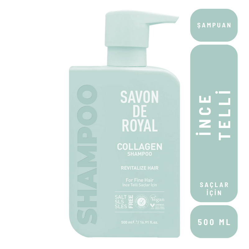 Savon De Royal - Kolajen İçeren - İnce Telli Saçlar İçin Canlandırıcı Etkili Şampuan 500 ml