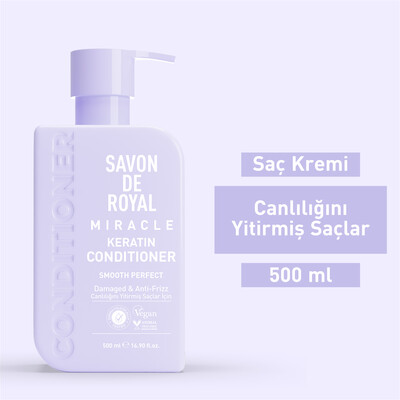 Savon De Royal - Kreatin Yağı - Canlılığını Yitirmiş Saçlar İçin Pürüssüz Etkili Saç Kremi 500 ml - Thumbnail