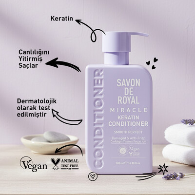 Savon De Royal - Kreatin Yağı - Canlılığını Yitirmiş Saçlar İçin Pürüssüz Etkili Saç Kremi 500 ml - Thumbnail