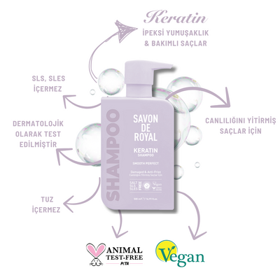 Savon De Royal - Kreatin Yağı - Canlılığını Yitirmiş Saçlar İçin Pürüssüz Etkili Şampuan 500 ml - Thumbnail